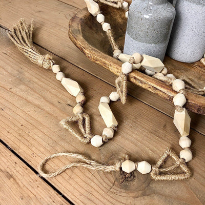 Natural Wood Bead Garland