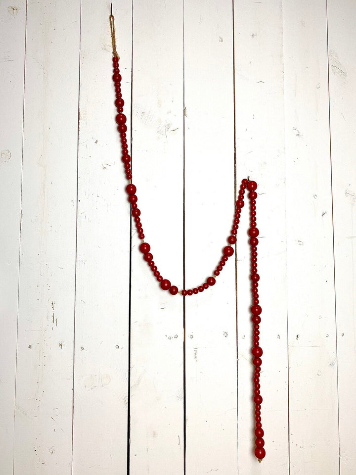 Red Wood Bead Garland