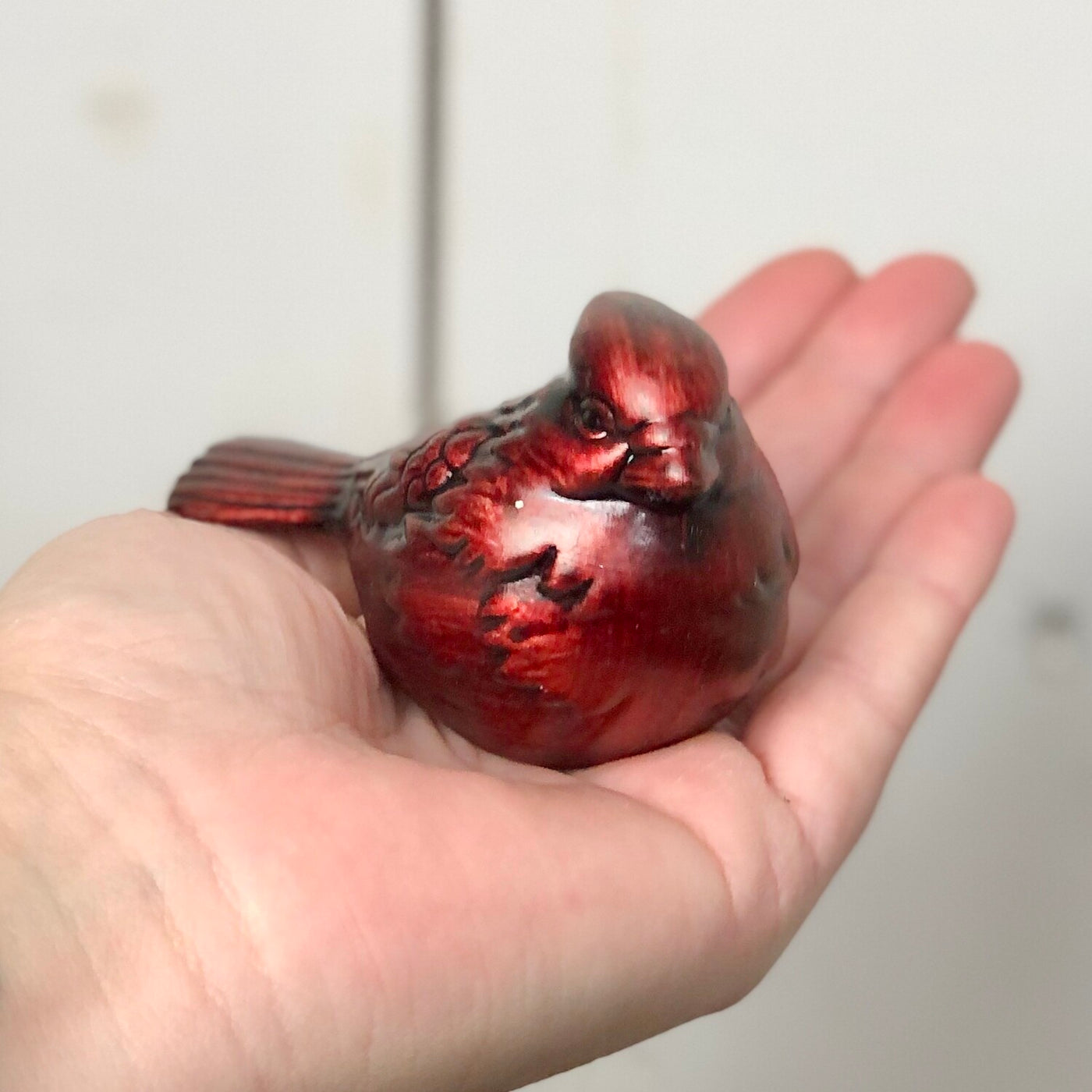 Metallic Red Cardinal Figurine
