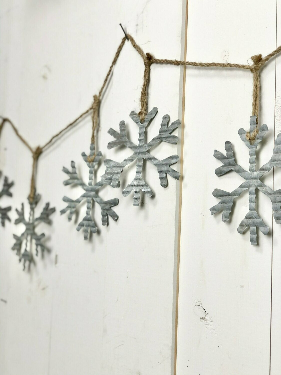 Galvanized Snowflake Garland