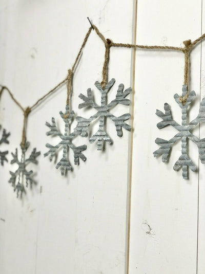 Galvanized Snowflake Garland