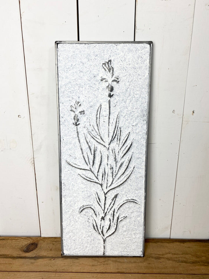 Metal White Washed Embossed Herb Prints