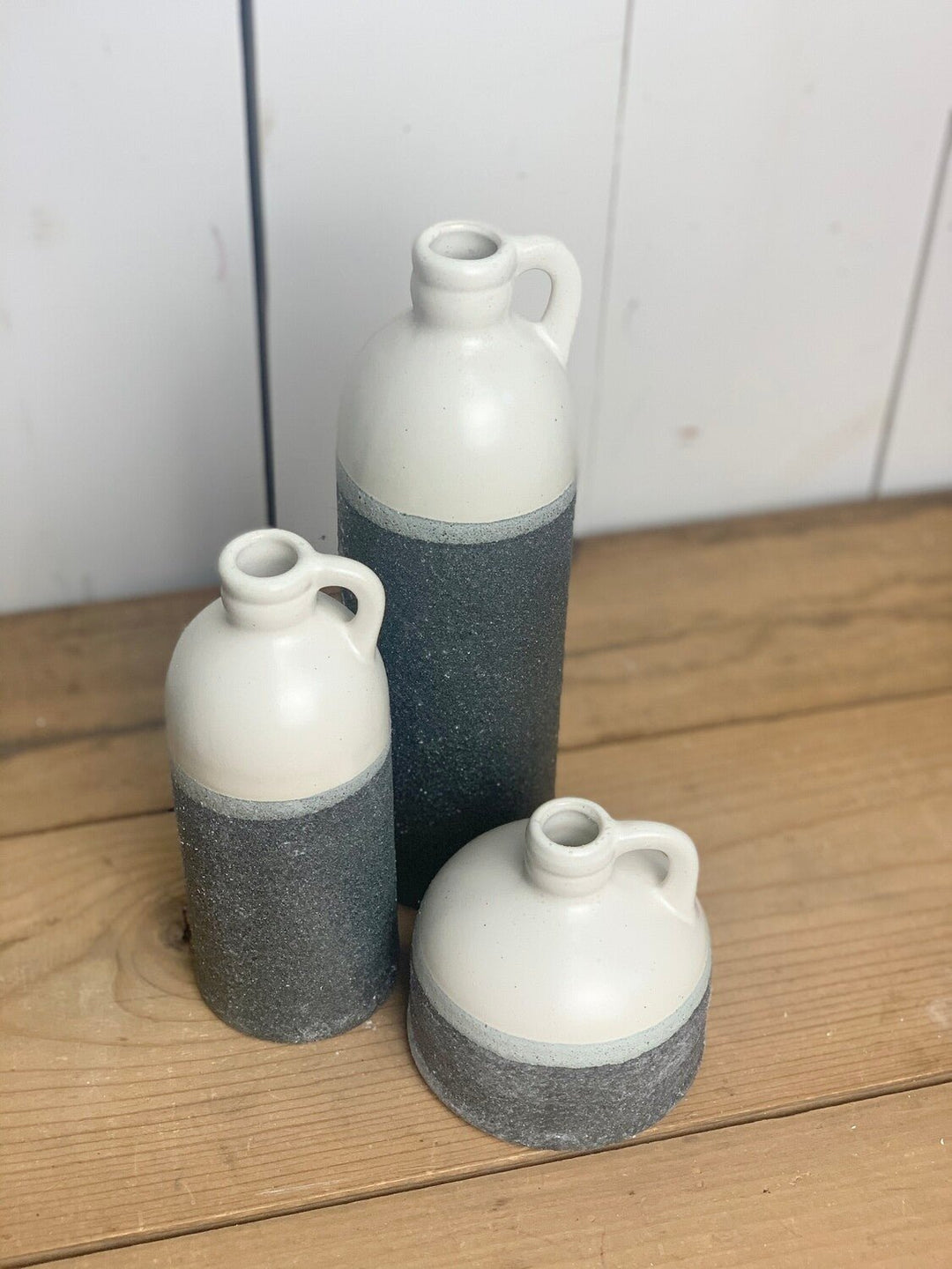 Two-Toned Textured Jug Vases