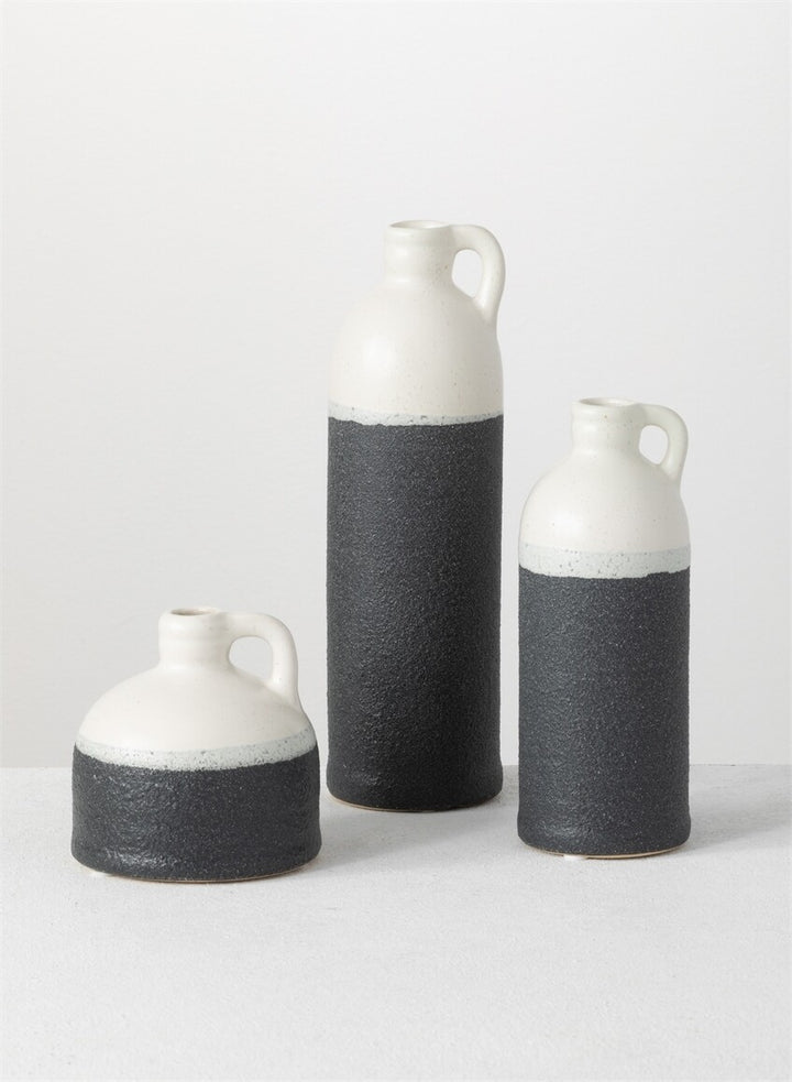 Two-Toned Textured Jug Vases