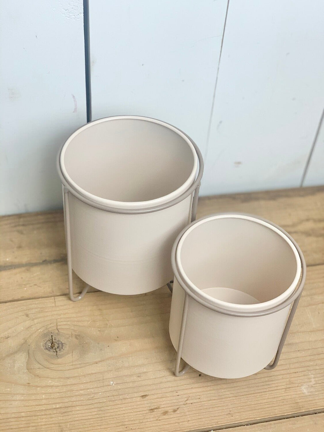 Matte Cream Metal Canisters