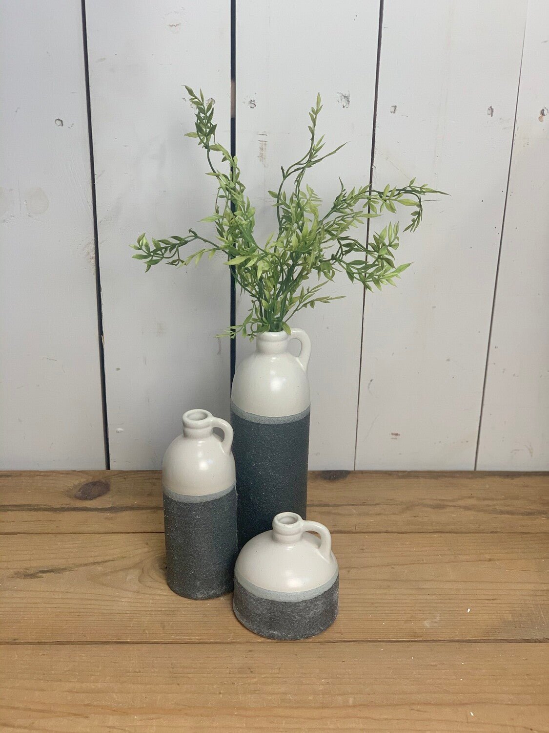 Two-Toned Textured Jug Vases