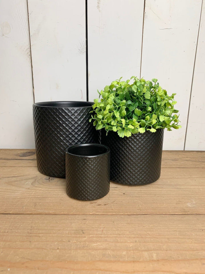 Black Patterned Pots