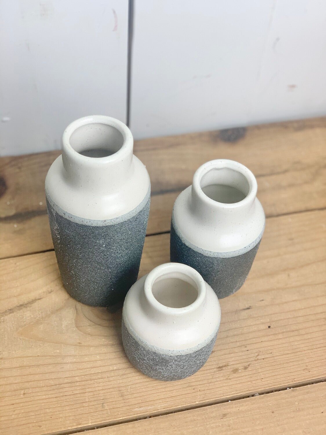 Two-Toned Textured Bottle Vases