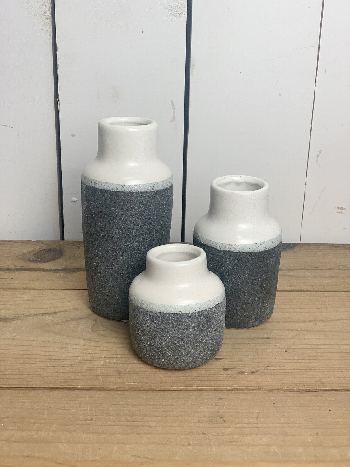 Two-Toned Textured Bottle Vases
