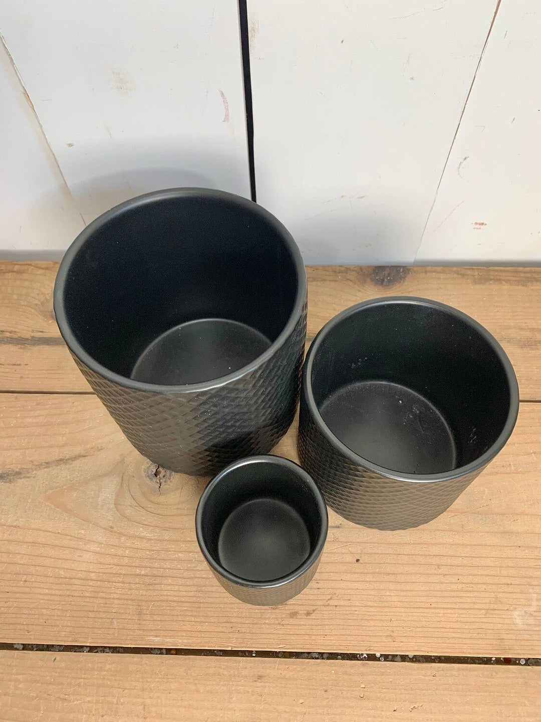 Black Patterned Pots