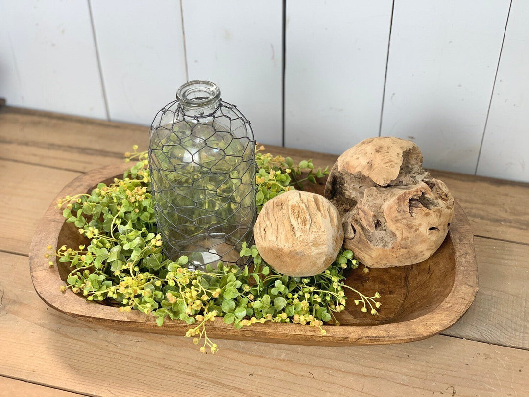 Large Oblong Wooden Dough Bowls