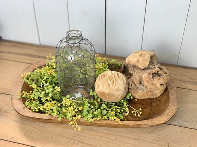 Large Oblong Wooden Dough Bowls