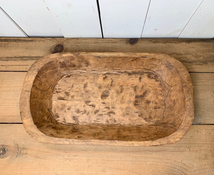 Large Oblong Wooden Dough Bowls