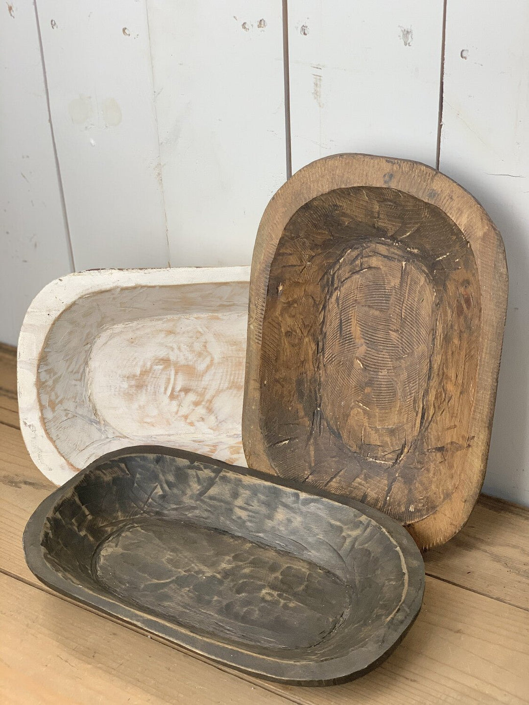 Small Oval Wooden Dough Bowls