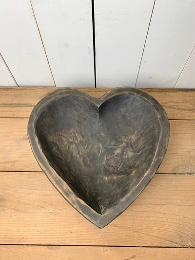 Large Wooden Heart Shaped Dough Bowls