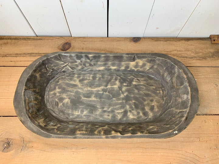 Large Oblong Wooden Dough Bowls