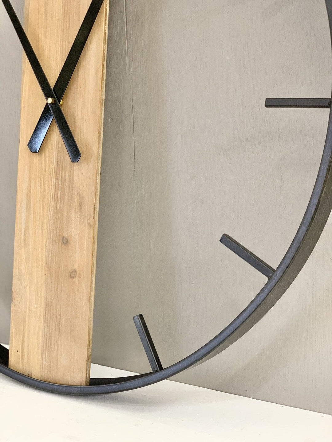 Industrial Metal and Wood Wall Clock