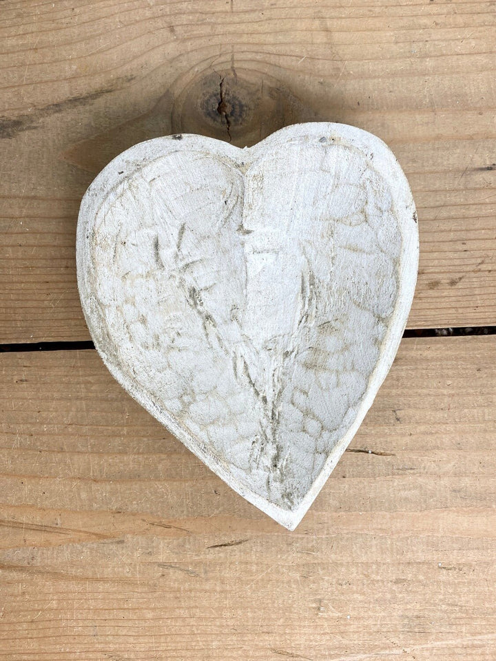 Mini Wooden Heart Dough Bowls