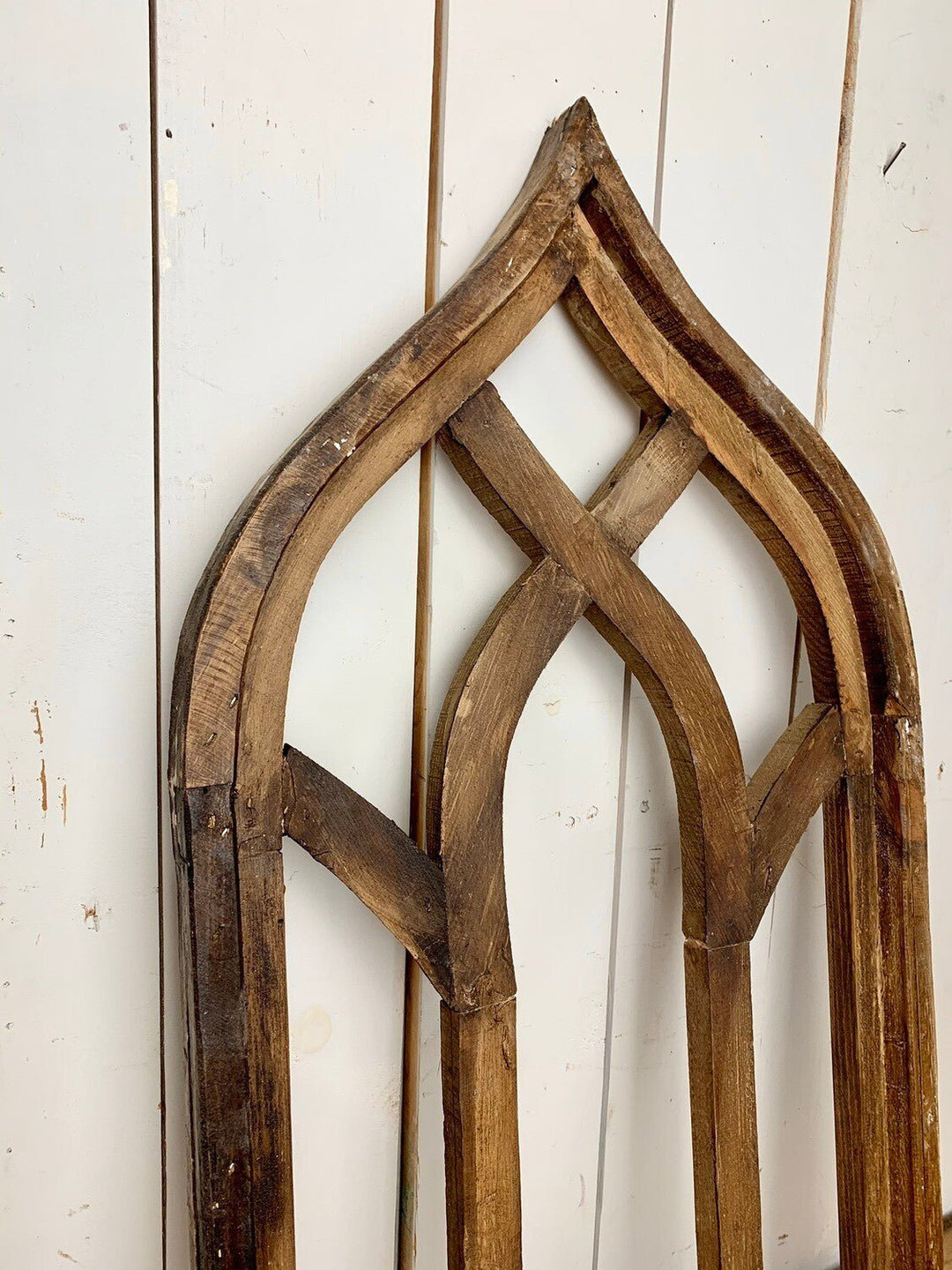 Brown Distressed Pointed Church Window