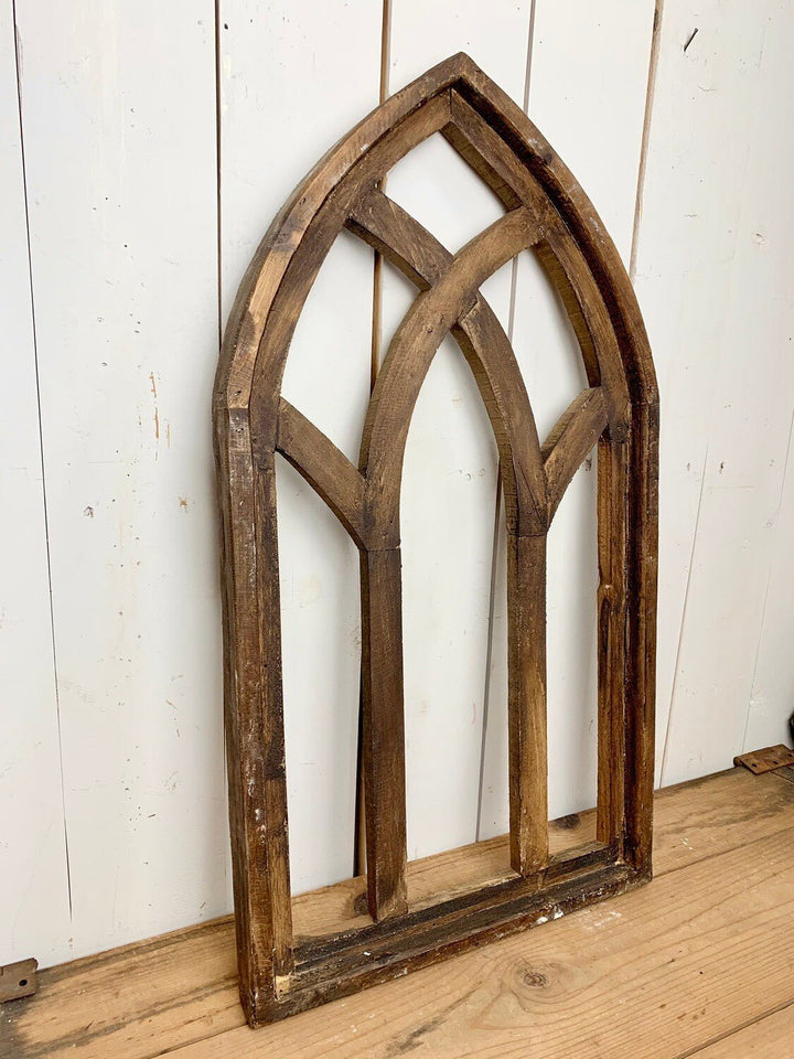 Brown Distressed Rounded Church Window