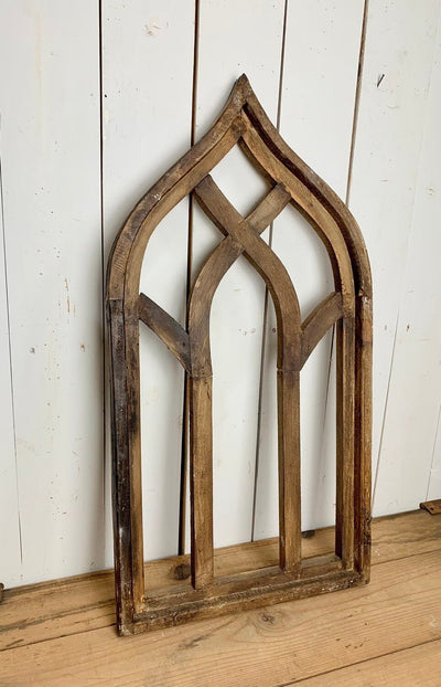 Brown Distressed Pointed Church Window