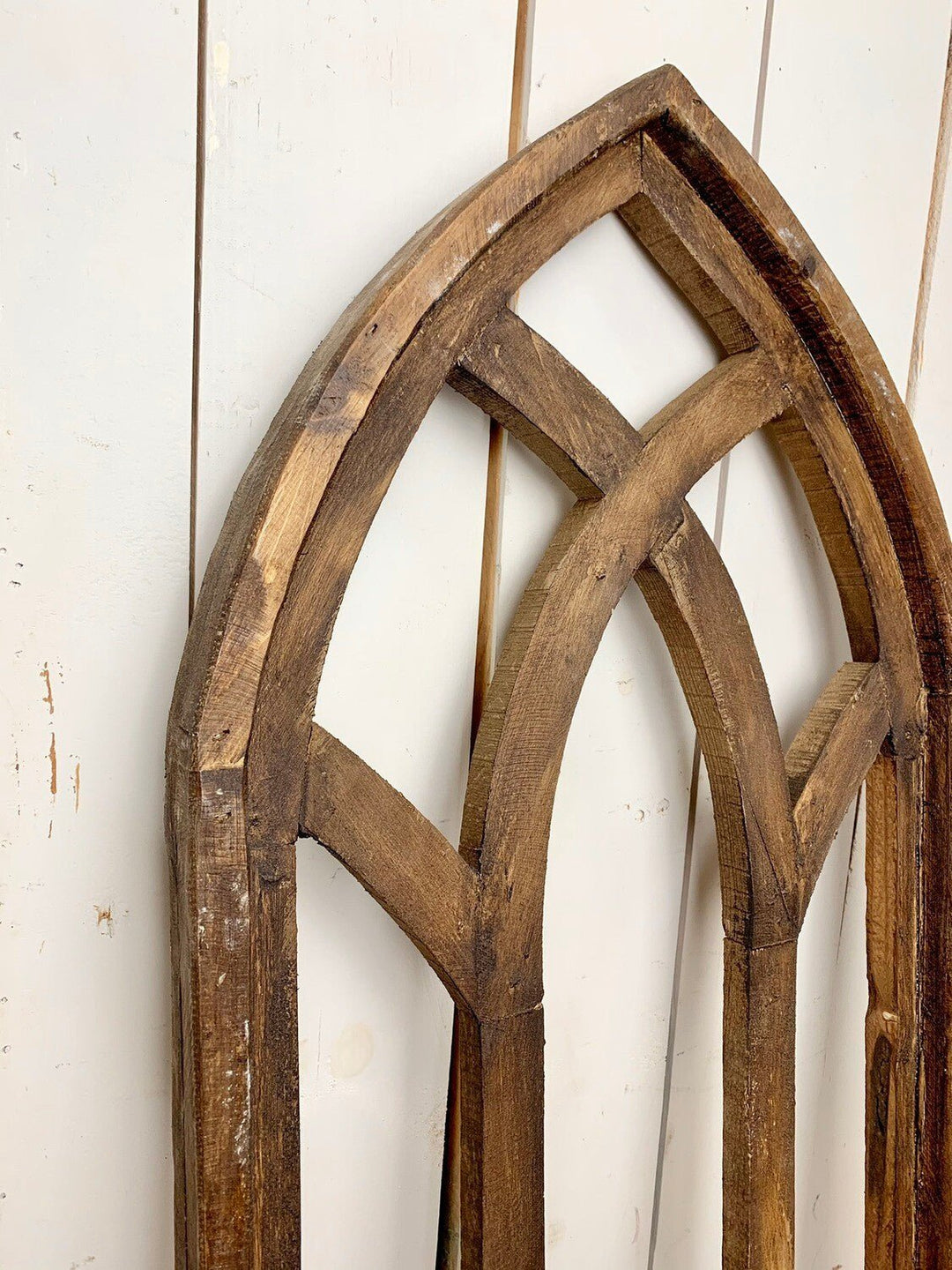 Brown Distressed Rounded Church Window