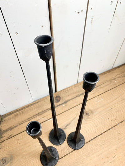 Thin Black Candlestick Set
