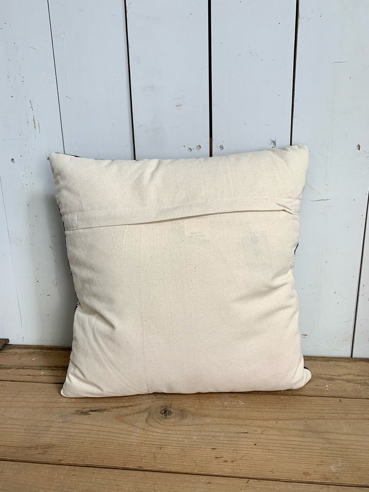 Cotton Black and Cream Woven Pillow