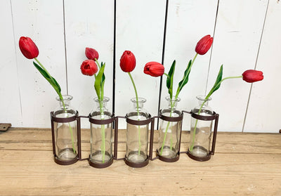 Red Tulip Banded Jar Arrangement