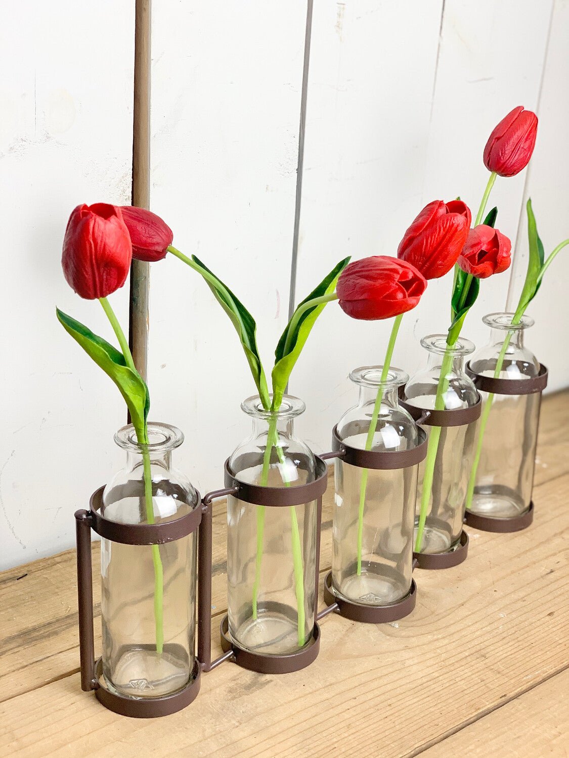 Red Tulip Banded Jar Arrangement
