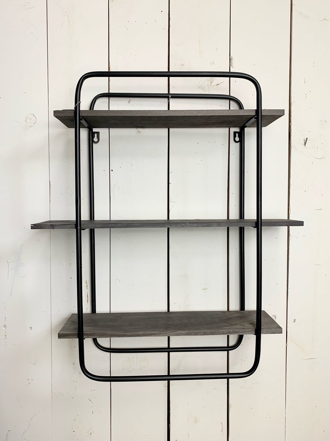 Dark Grey Wooden Rectangle Shelf