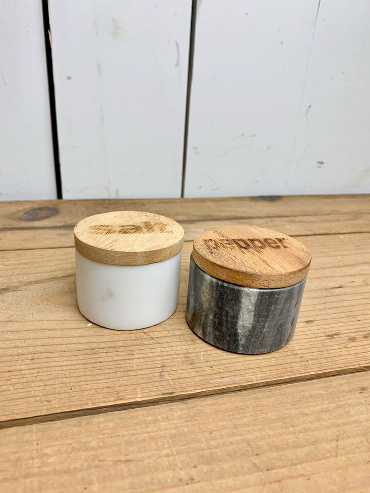 Marble Salt & Pepper Canister Set
