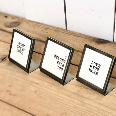Mini Metal and Glass Frame with Text