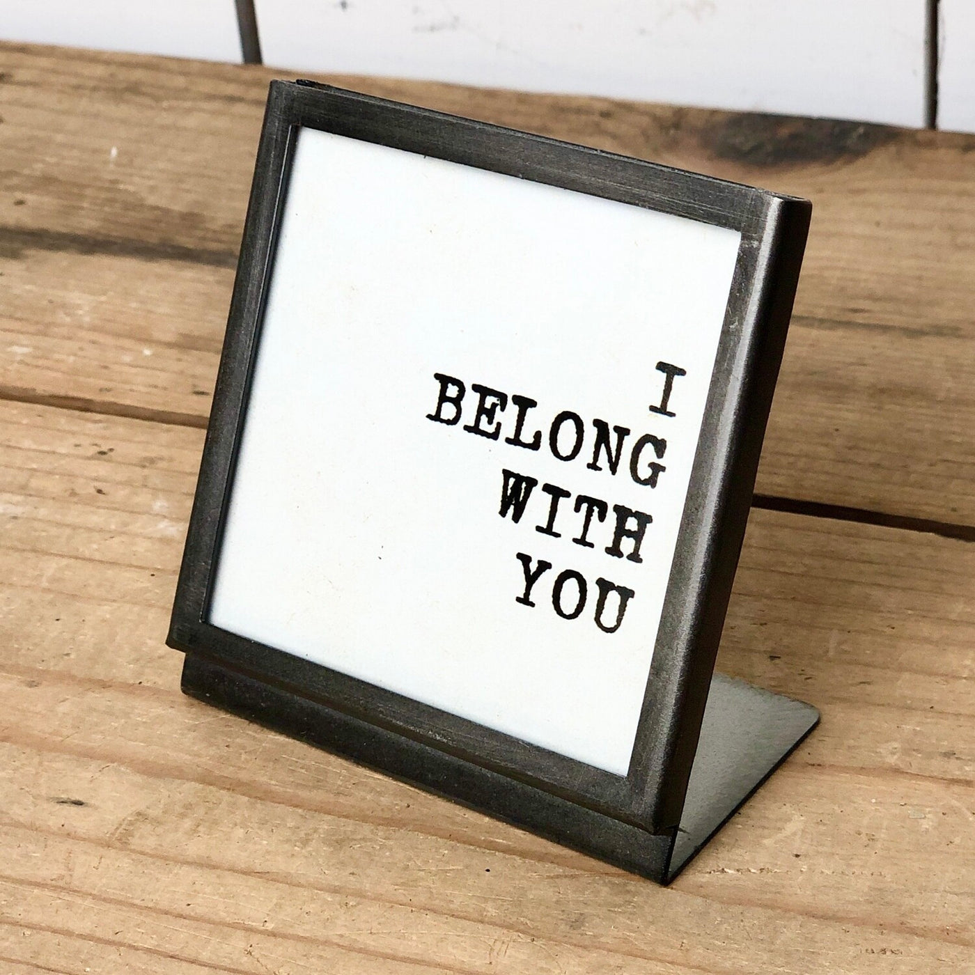 Mini Metal and Glass Frame with Text