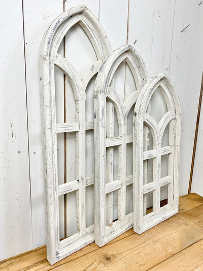 White Washed Arched Church Windows