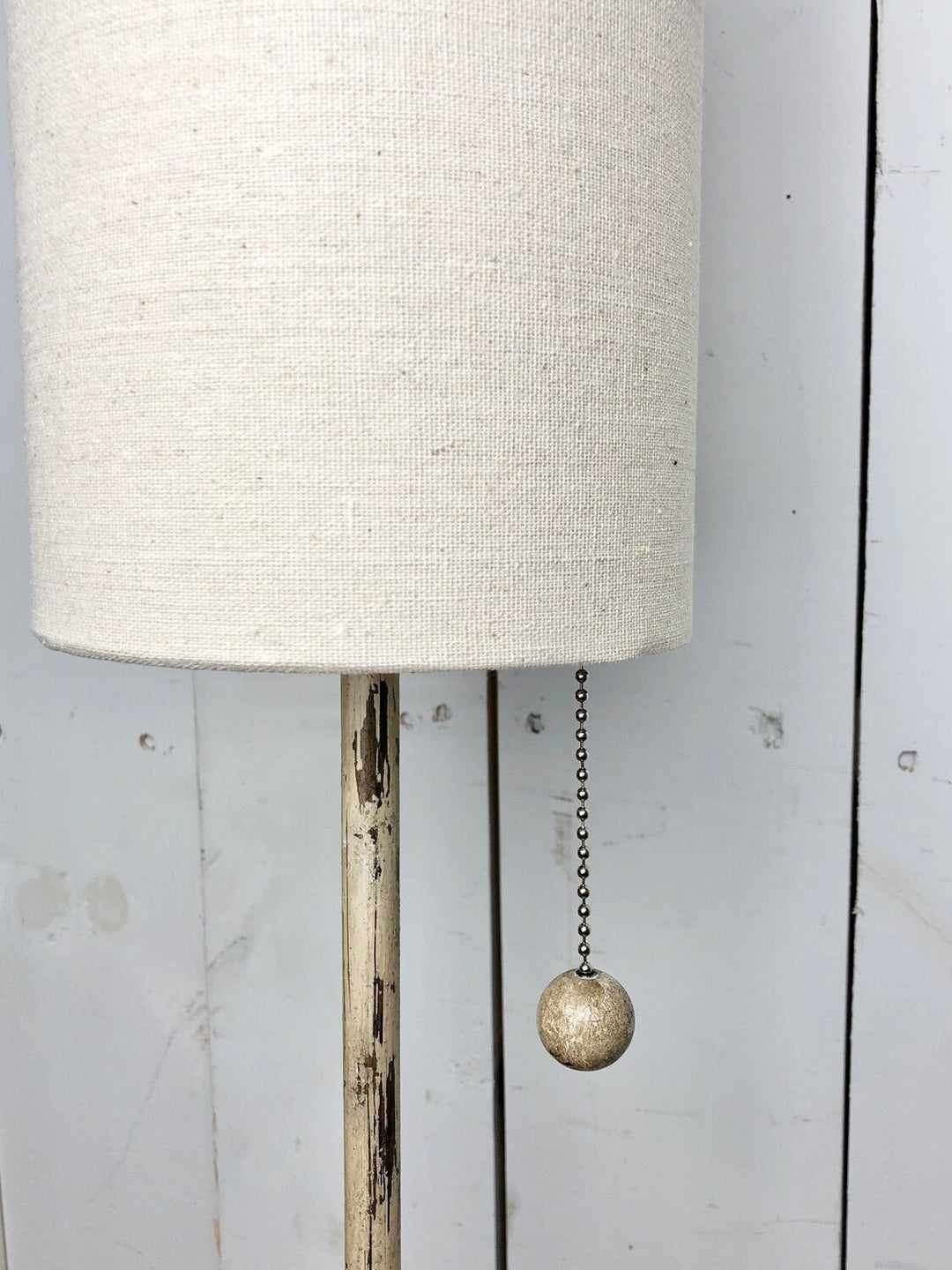 Skinny Cream Distressed Lamp