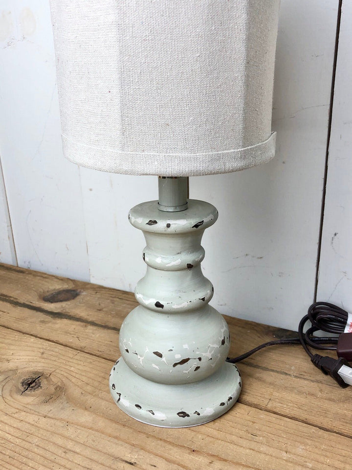 Grey Blue Distressed Lamp