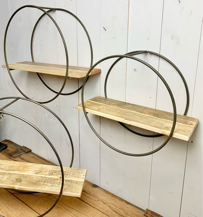 Natural Wood Circle Shelves