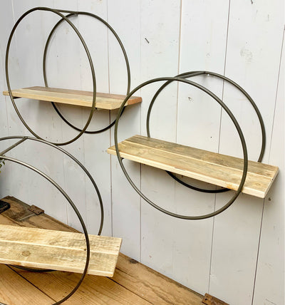 Natural Wood Circle Shelves