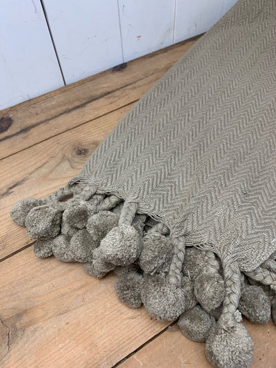Grey Cotton Throw