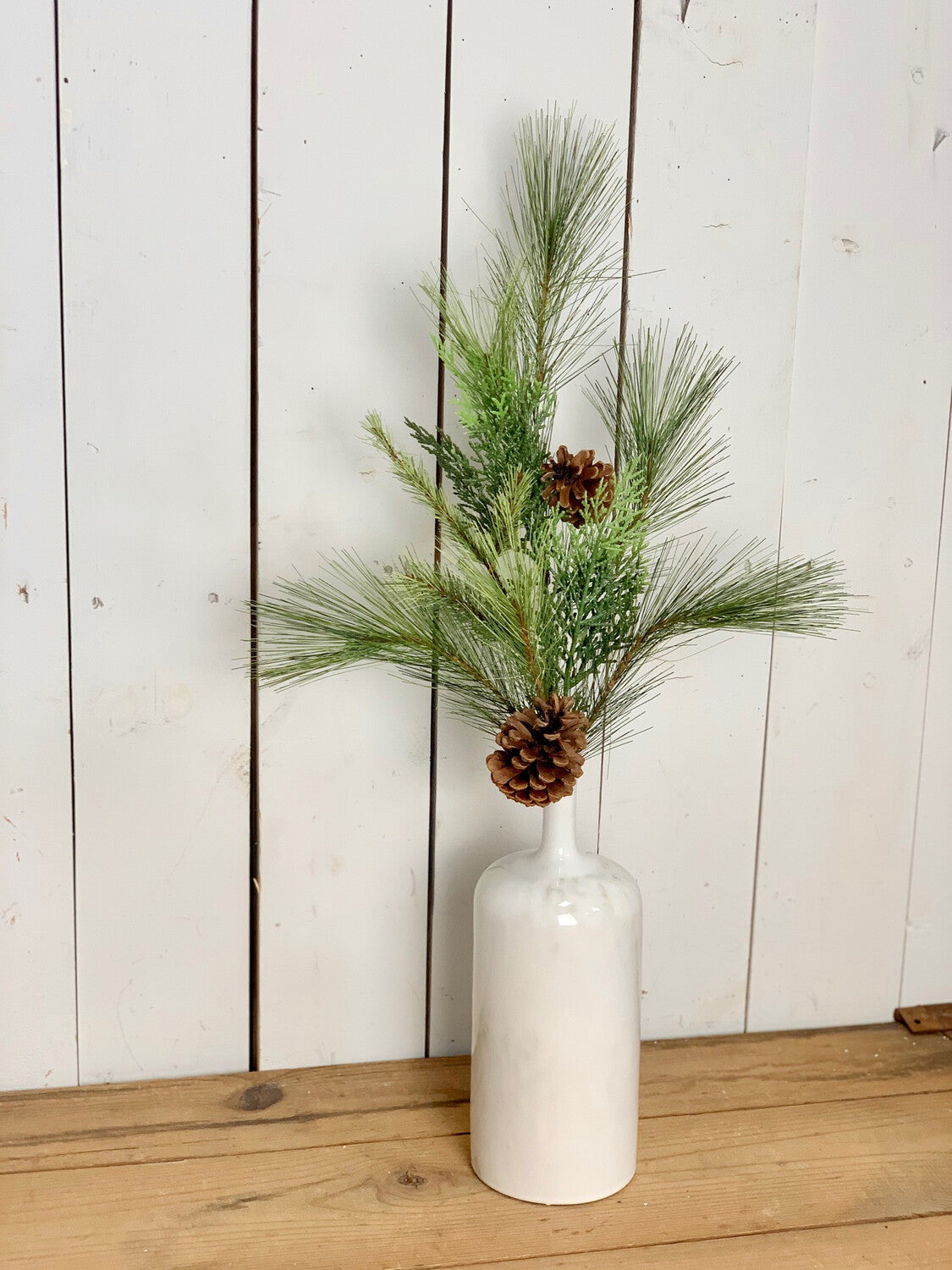 Long Mixed Pine Stem With Pinecones