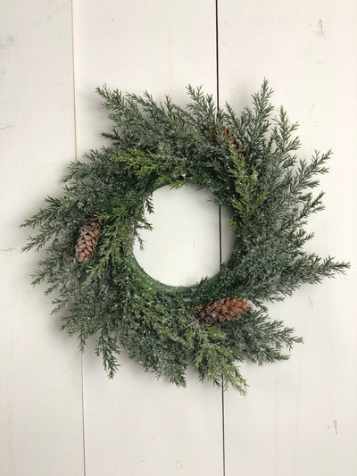 4.5" Frosted Arborvitae Candle Ring