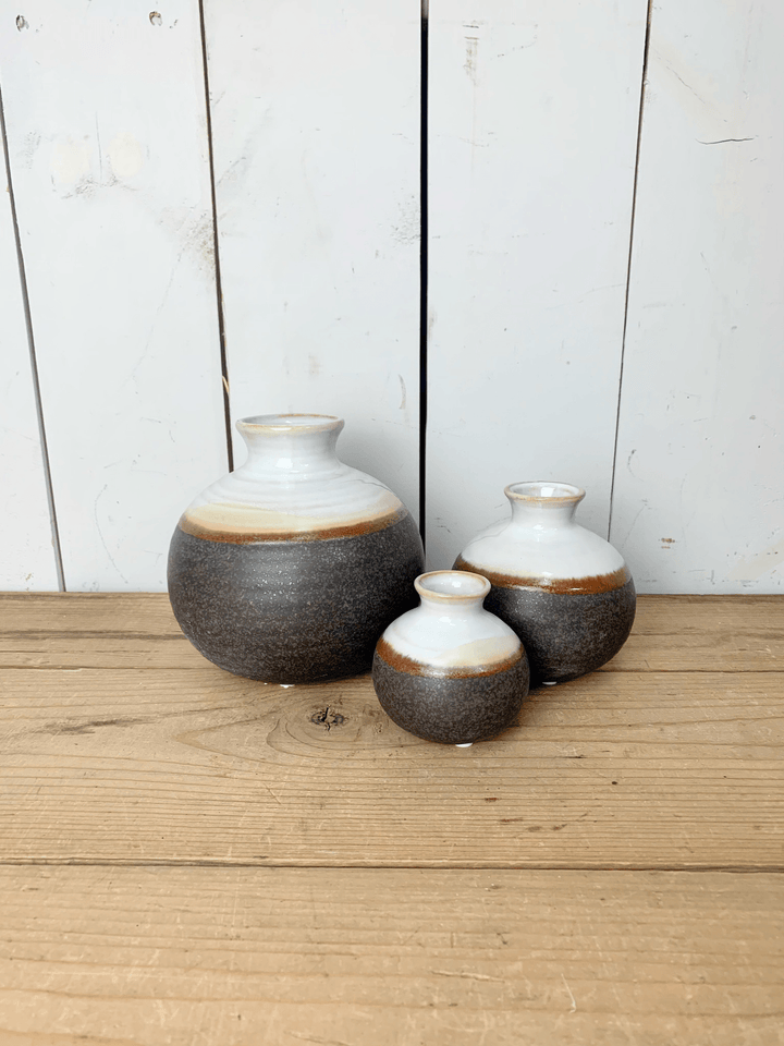 Brown and Cream Bottle Vases