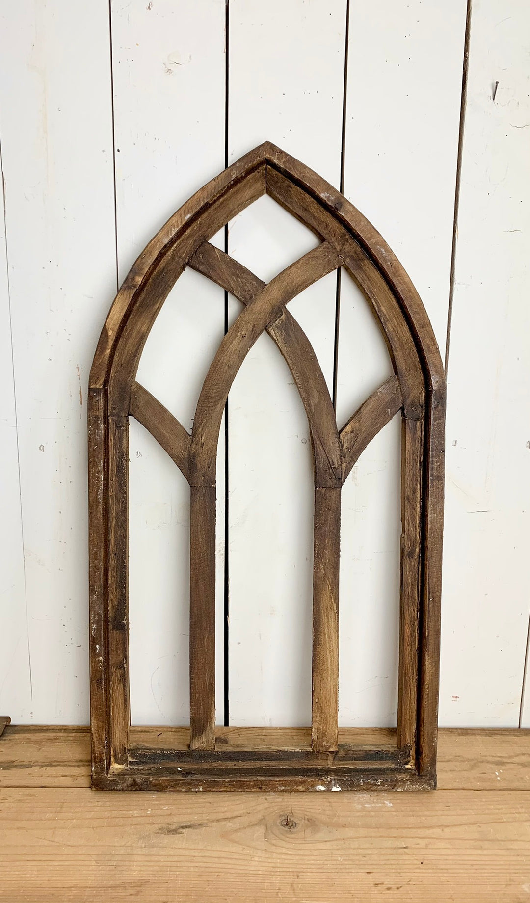 Brown Distressed Rounded Church Window