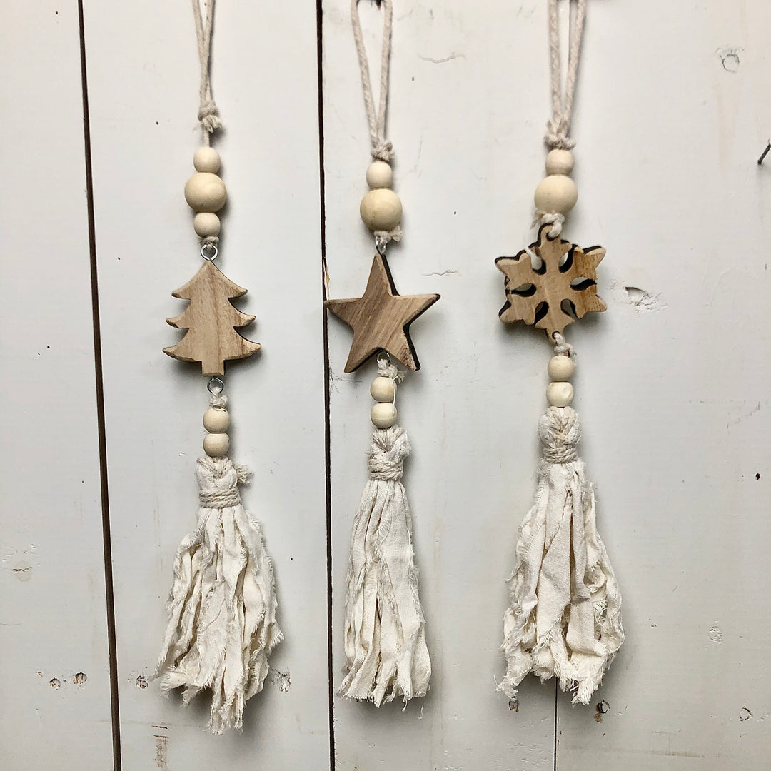 Fringe Cream Ornaments