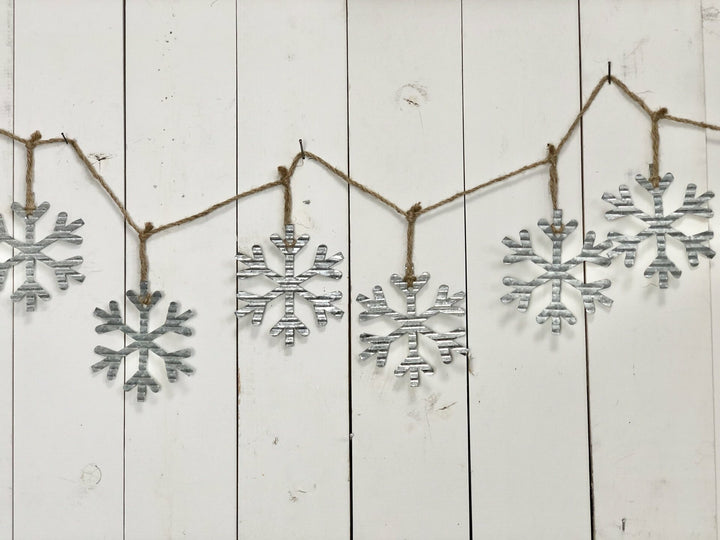 Galvanized Snowflake Garland