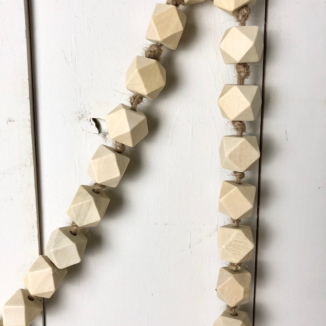 Geometric Wood Bead Garland