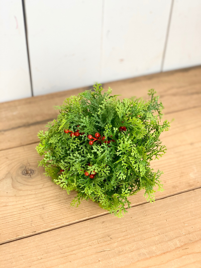 Half Orb - Coral Fern with Red Berries