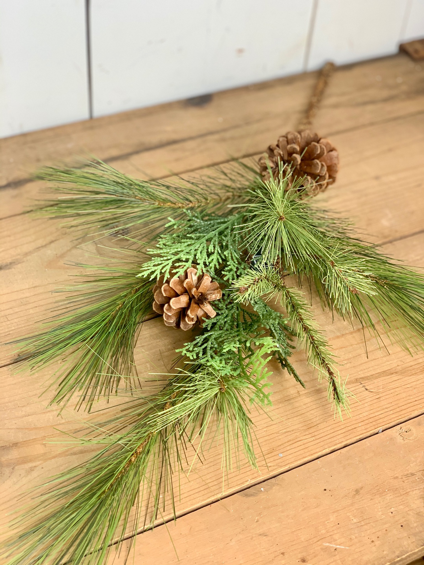 Long Mixed Pine Stem With Pinecones