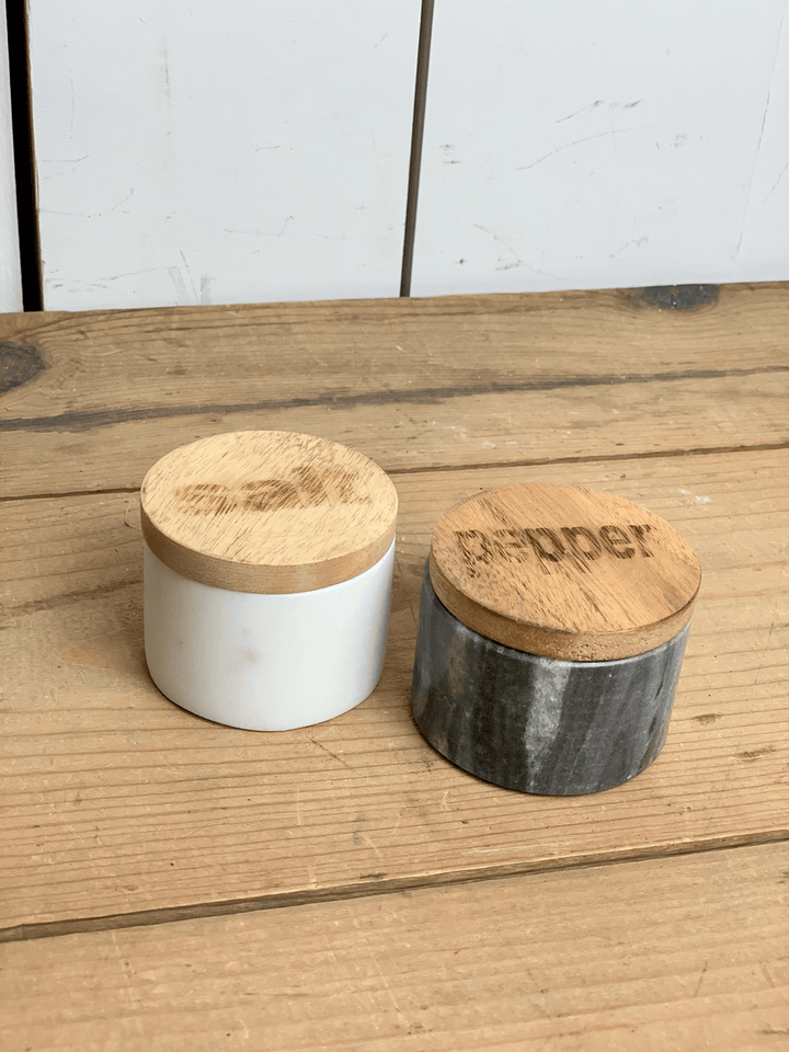 Marble Salt & Pepper Canister Set